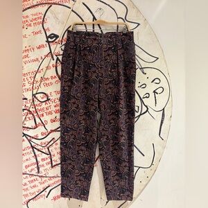 Vintage 80s 90s Fundamental Things Bohemian Hippy Paisley Corduroy Harem Pants